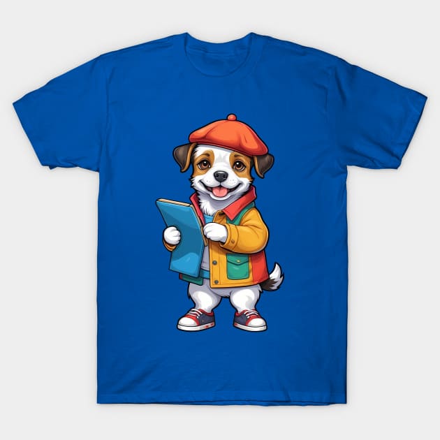 Cute Dog Artist T-Shirt by Leon Star Shop